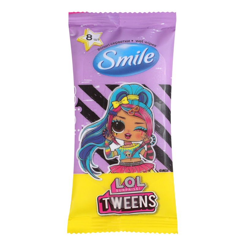 Серветки вологіSmile8штЛіцензійні герої