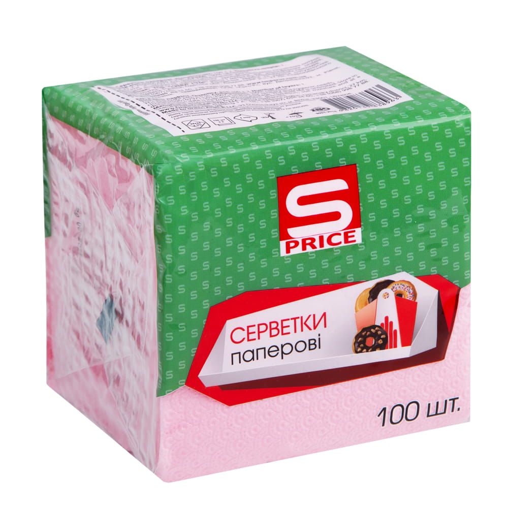 Серветки S-Price 100шт1шарПаперКол100*40