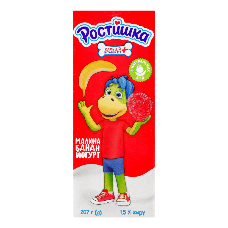 Йогурт Ростишка1,5% 207гМалина-банан т/п