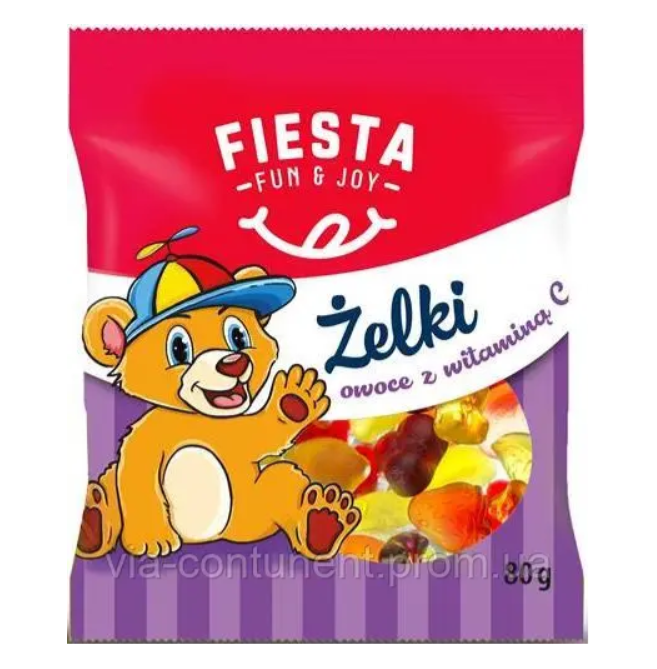 Цукерки Fiesta 80г Желейні Фрукти вітамС