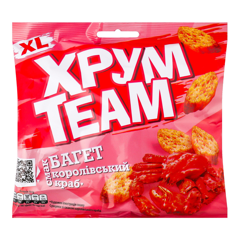 Сухарики ХрумTeam 90гБагетКоролівКраб
