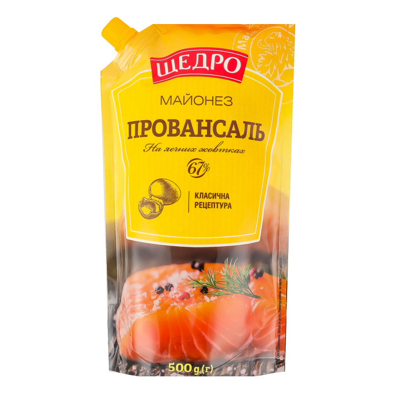 Майонез Щедро 67% 500г Провансаль д/п