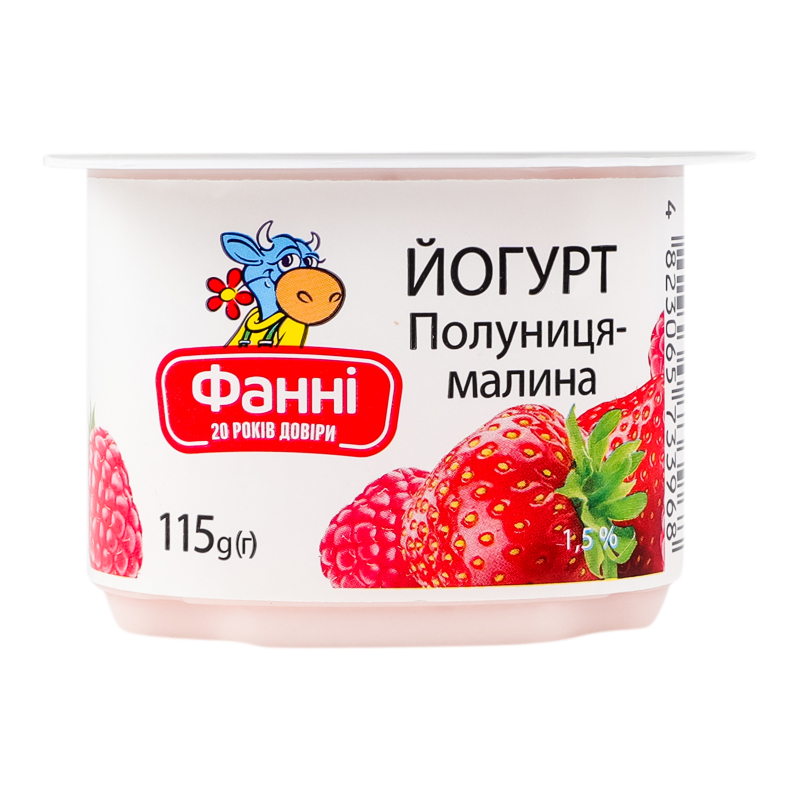 Йогурт Фанні 1,5% 115г Полуниця-Малина с
