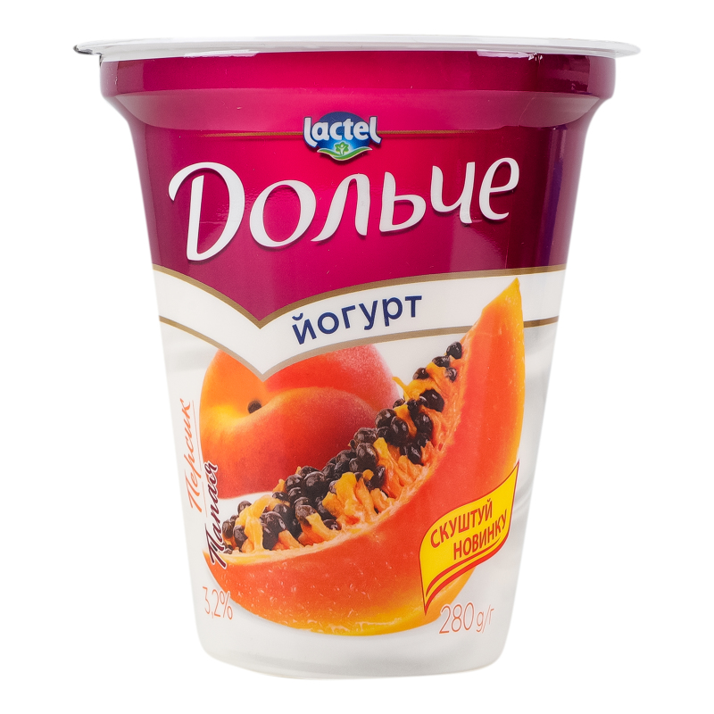 Йогурт Дольче 3,2% 280г ПерсикПапайя ст