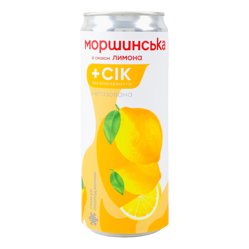 Напій Моршинська 0,33л н/г Лимон+сік жб
