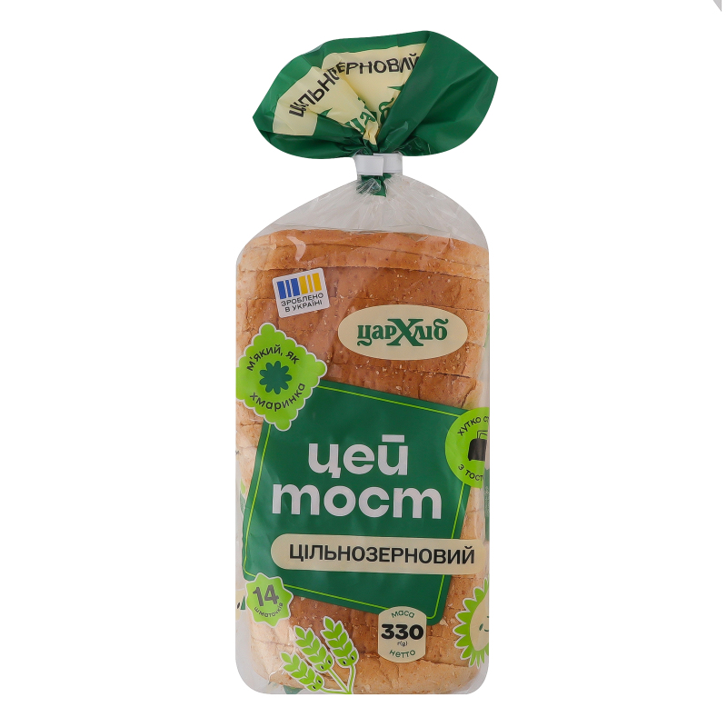 Хліб Цар Хліб 330г ЦейТост цільнозер різ