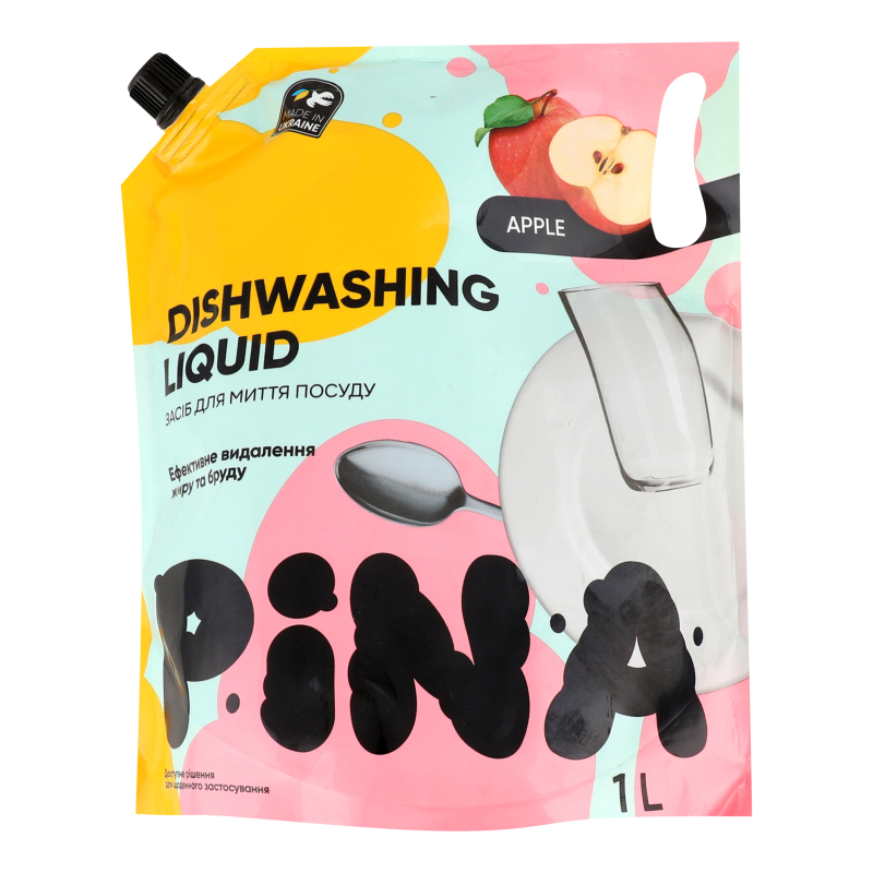 Засіб д/посуду Pina 1л Apple дой-пак