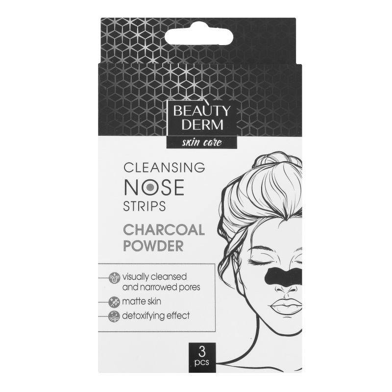 Cмужки д/носа BeautyDerm 3шт Бамб вугіл