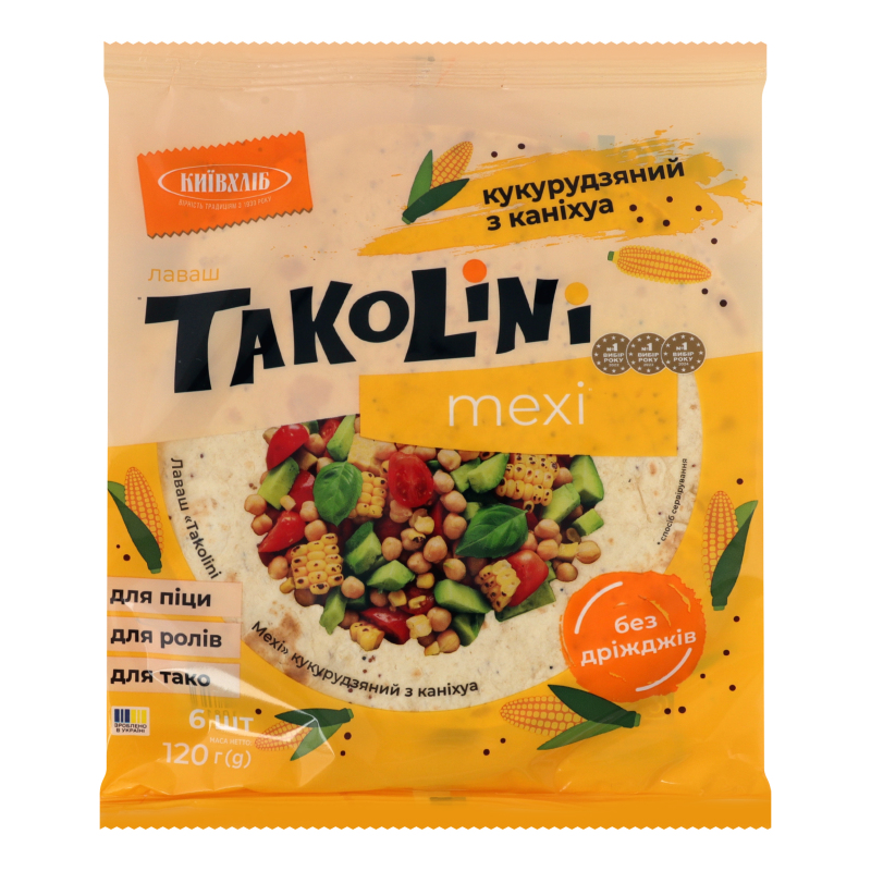 Лаваш КиївХліб 120гTakoliniКукуруд/каніх