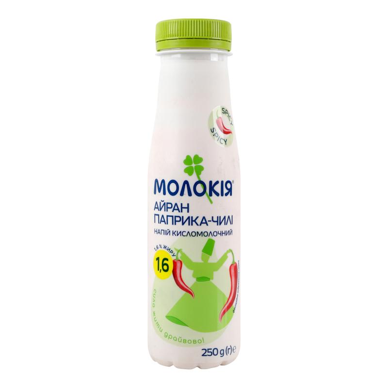 Напій к/м Молокія 1,6% 250мл Айран ПапрЧ