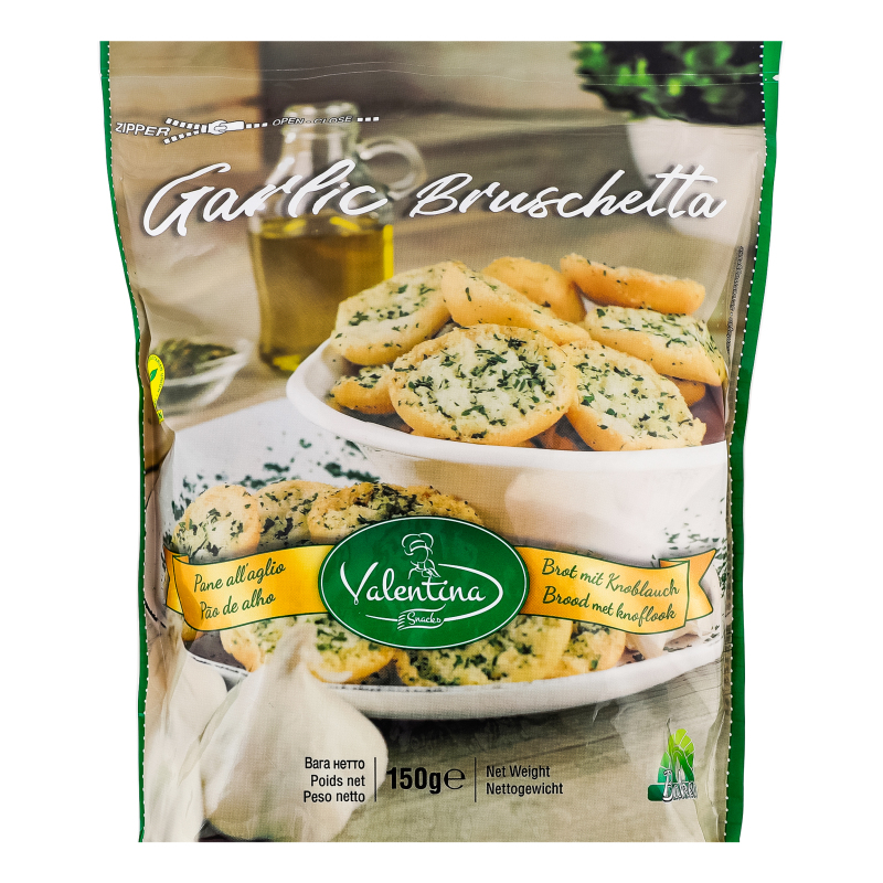 Брускети Valentina 150г Garlic
