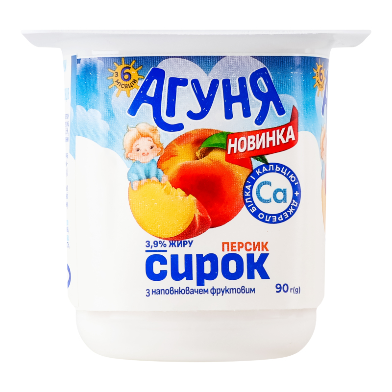 Сирок Агуня 3,9% 90г Персик стакан