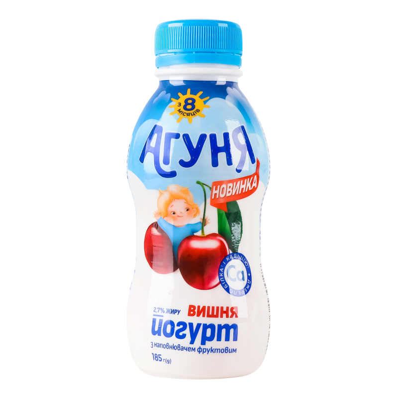 Йогурт Агуня 2,7% 185г Вишня пл