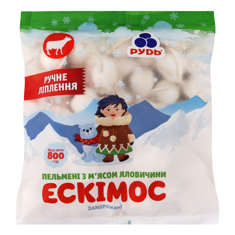 Пельмені Рудь 800г Ескімос з яловичиною