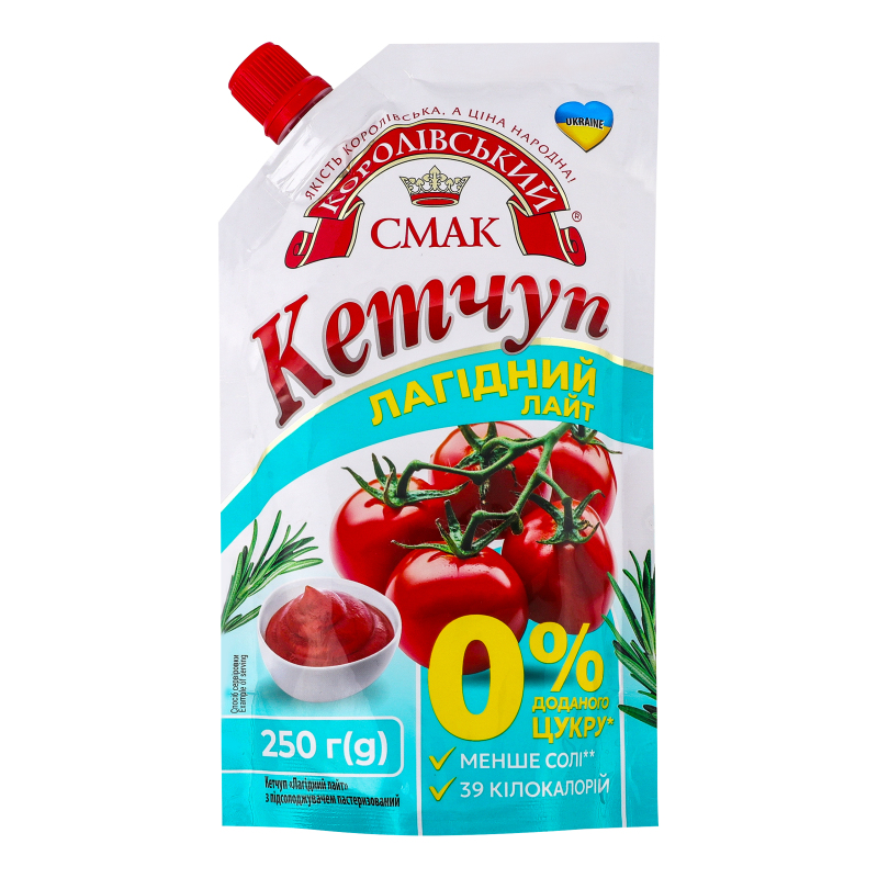 Кетчуп КоролівськийСмак250гЛагідний Лайт