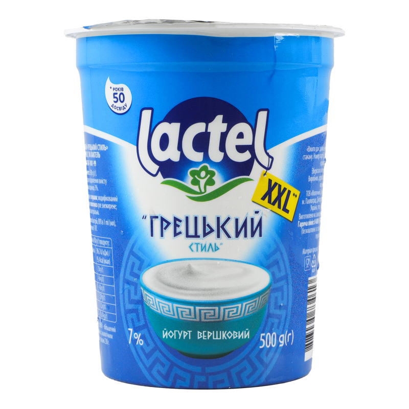 Йогурт Lactel 7% 500г Грецький стиль вер