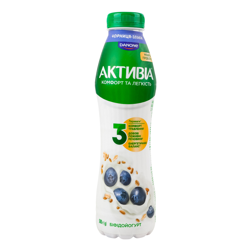 Біфідойогурт Активіа 1,2%500гЧорницЗлак
