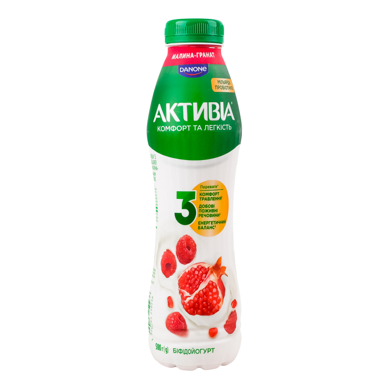 Біфідойогурт Активіа 1,2%500гМалинаГран