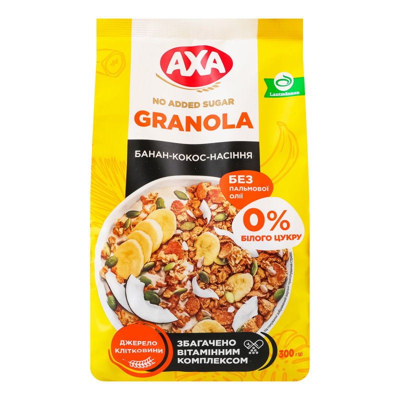 Гранола АХА 300г Банан-кокос-насіння