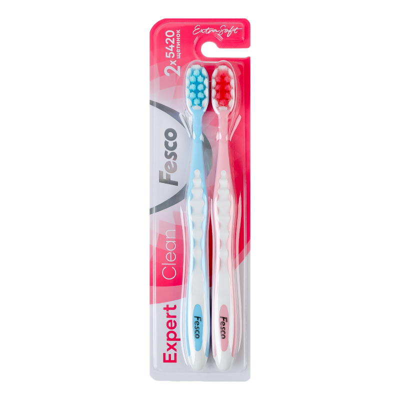 Зуб щіт Fesco Expert Clean 2шт рож бл
