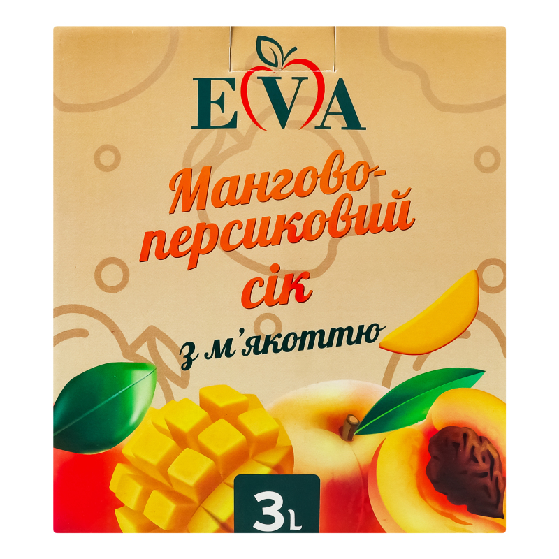 Сік Єва 3л Мангово-персиковий з мякоттю