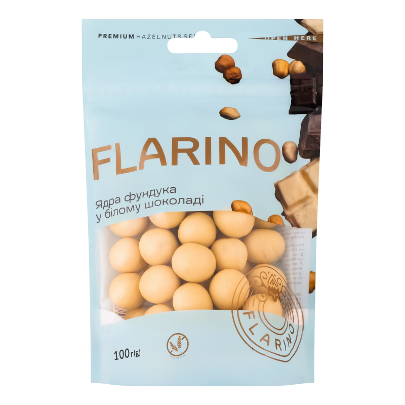 Фундук Flarino 100г в білому шоколаді