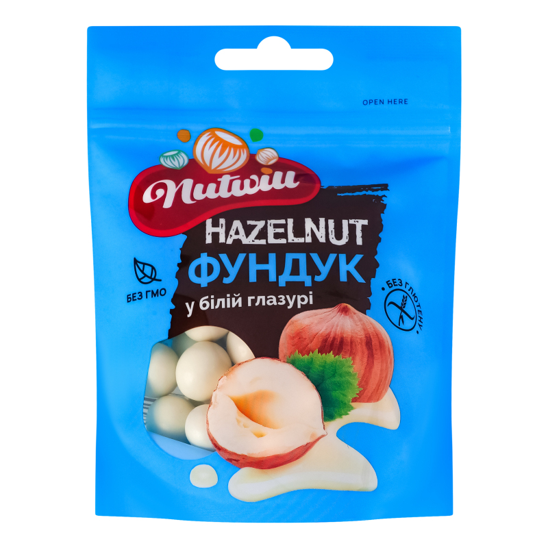 Фундук Nutwill 100г у білій глазурі