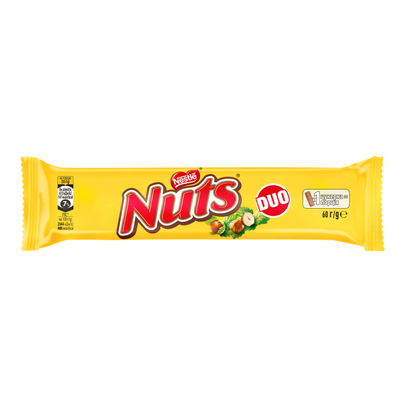 Батончик Nuts 60г 30г*2 Дуо