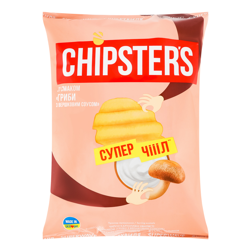 Чипси Chipsters 95г Гриби з верш соусом
