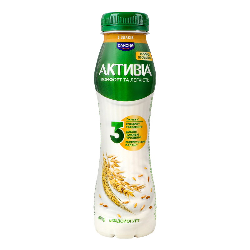 Біфідойогурт Активіа 1,2% 260г 5 злаків