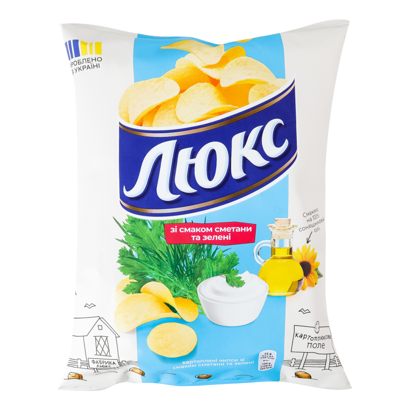 Чипси Люкс 105г Сметана та зелень
