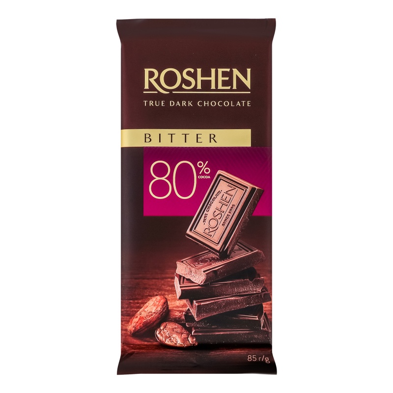 Шоколад ROSHEN 85г Чорний Bitter 80%