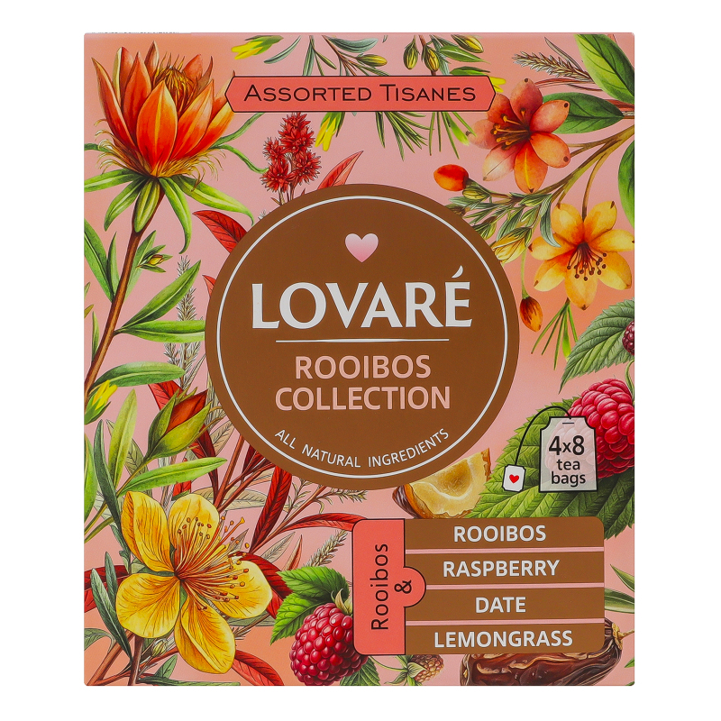 Чай Lovare 32шт*2гАсорті травRooibos4*8п