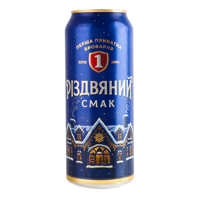 Пиво ПриватнаБров 0,5лРіздвСмакТем4,8%жб