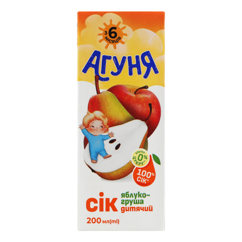 ДХ Сік Агуня 0,2л Яблуко-Груша Slim