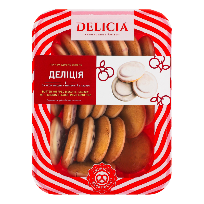 Печиво Деліція 300гВишня Мол ГлазурЛоток