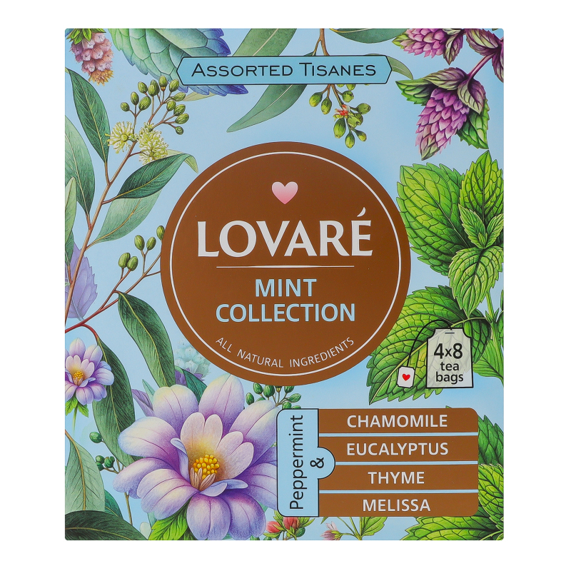 Чай Lovare 32шт*2г АсортіTisanesМята4*8п