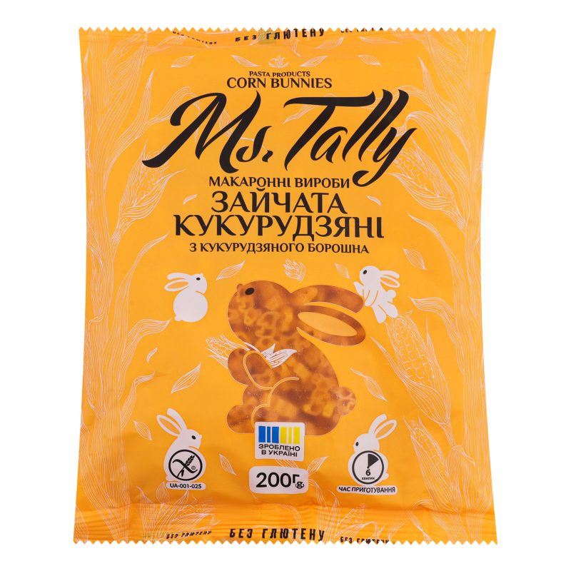 Макарони Ms.Tally 200г Зайчата кукурудз