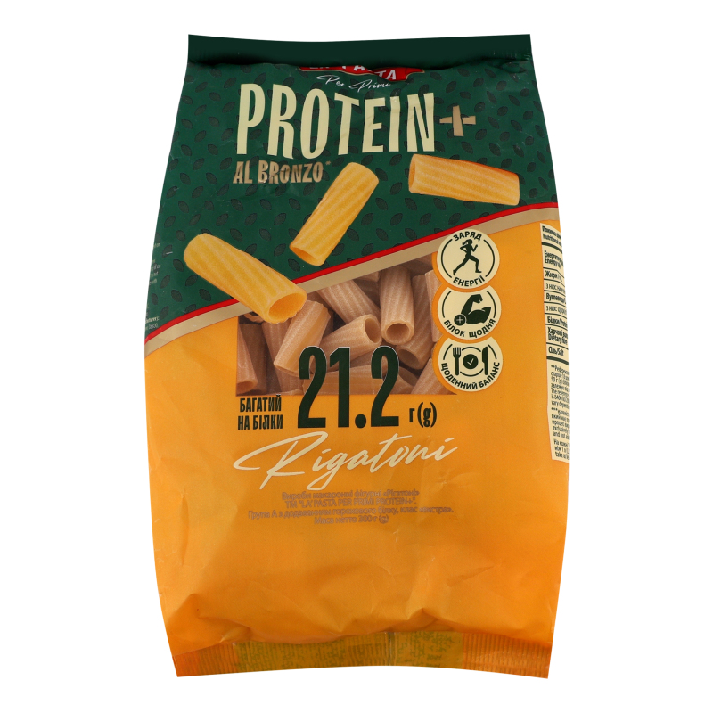 Макарони La Pasta 300г Rigatoni Protein