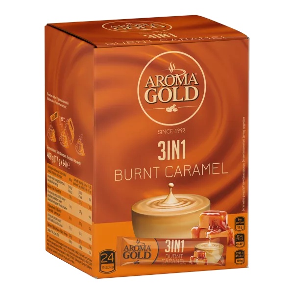 Напій кав AROMA GOLD 17г*24 См карам 3в1