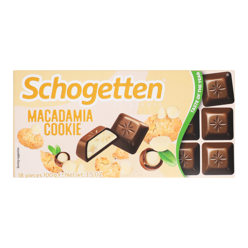 Шоколад Schogetten 100г Macadamia печиво