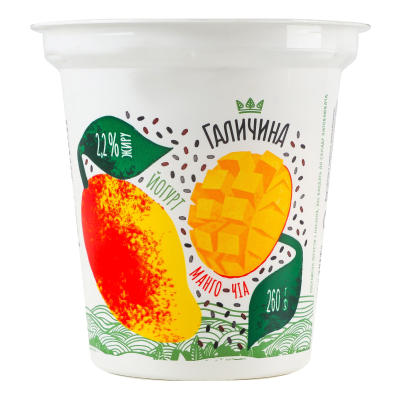 Йогурт Галичина 2,2% 260гМанго-Чіа Ст