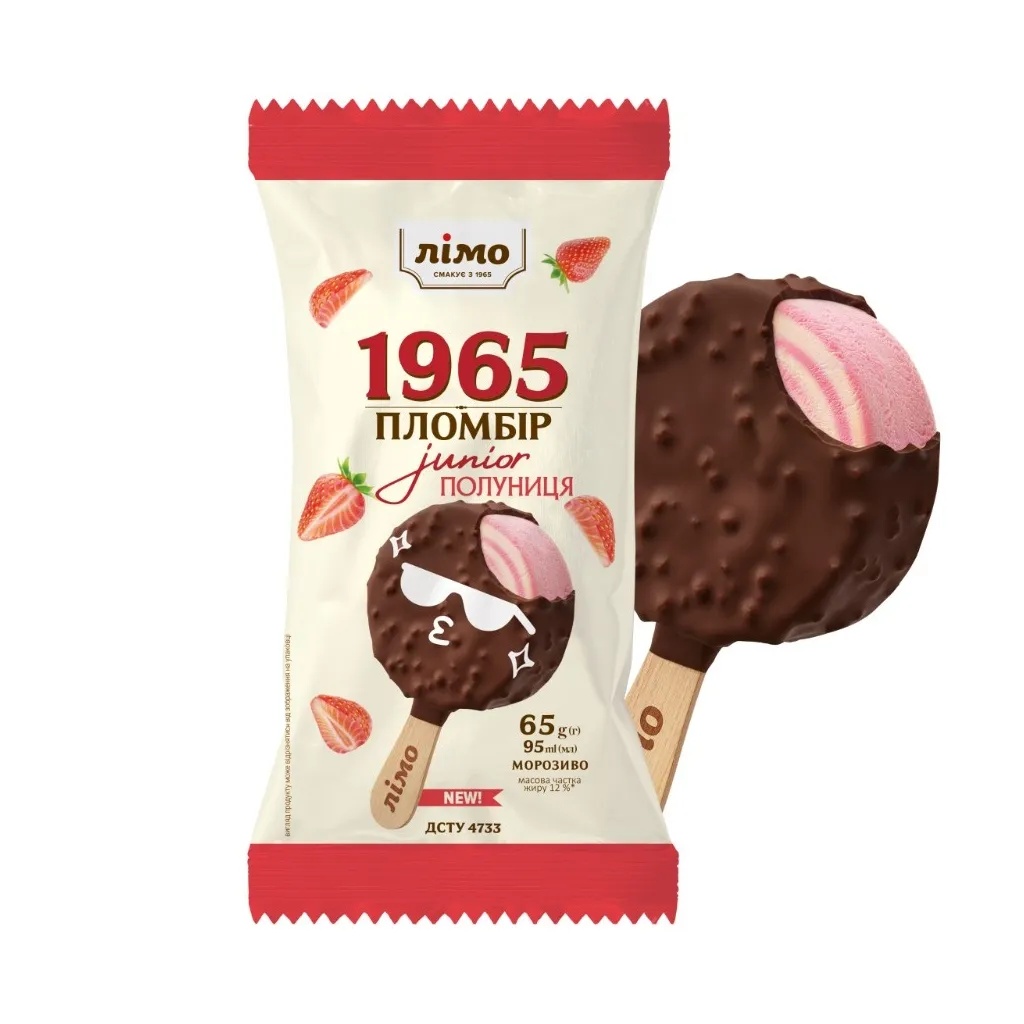 Морозиво Лімо 65гПолуницяJUNIOR 1965 рис