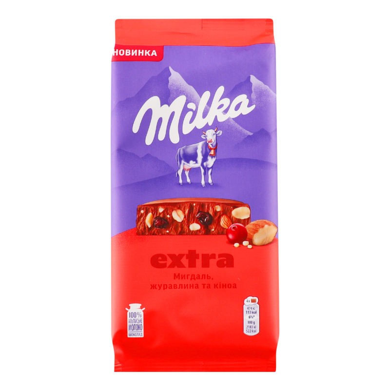 Шоколад Milka 130гМигд журавлина кіноа