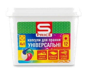 Капсули д/прання S-Price 12шт 4в1 Універ