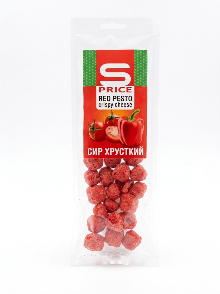 Сир хрусткий S-Price 30г Red Pesto кругл