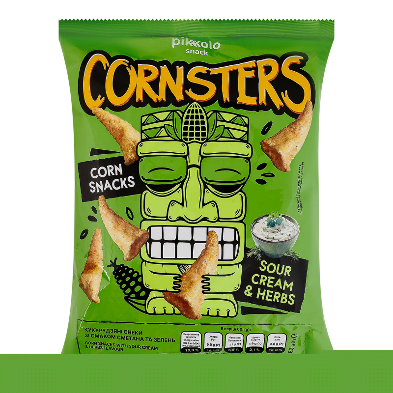 Снек Pikolo 60г CORNSTERS Сметана та зел