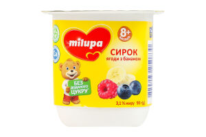Сирок Milupa 3,1% 90г Ягоди-Банан ст