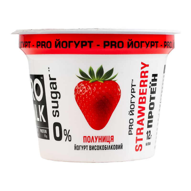 Йогурт Pro Milk 3% 200г Полуниця протеїн