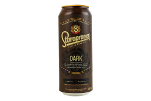 Пиво Старопрамен 0,48лDark темне4,4% з/б